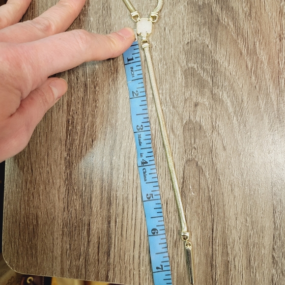 Kendra Scott Starla Necklace Gold Tone Pink White Iridescent Druzy Gem Y… - Picture 15 of 16